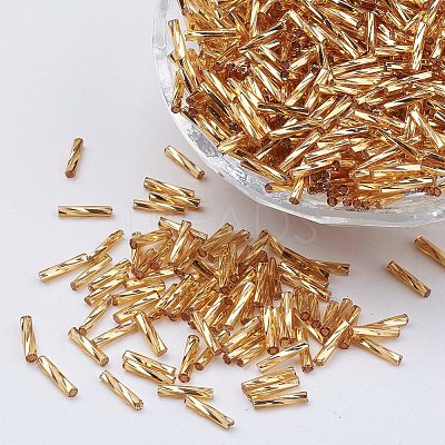 Glass Twisted Bugle Beads SEED-E002-6mm-822#-1