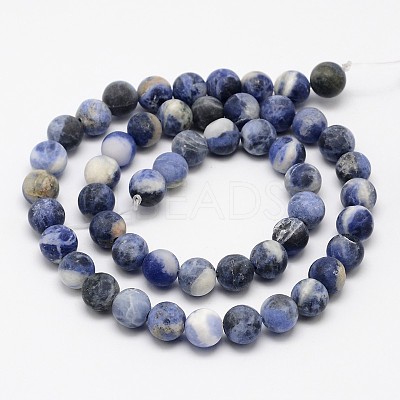 Natural Sodalite Beads Strands G-D691-8mm-1