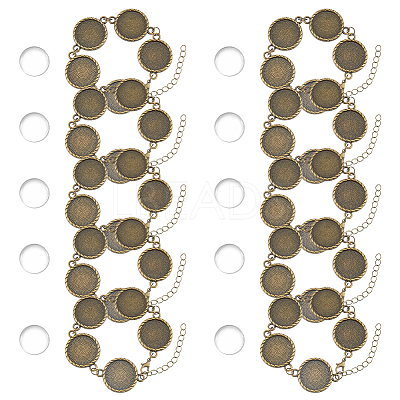DIY Blank Dome Alloy & Iron Chain Bracelets Making Kits BJEW-HS00001-1