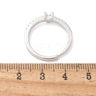 S925 Sterling Silver Adjustable Letter Rings for Women RJEW-M068-01P-V-1