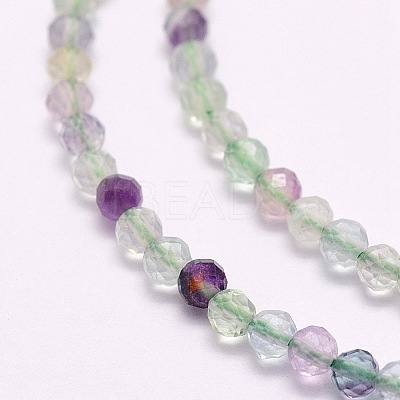 Natural Fluorite Beads Strands G-F509-38-3mm-1