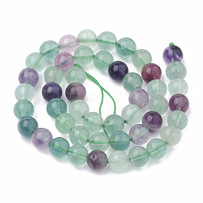Natural Fluorite Beads Strands G-S333-6mm-006-1