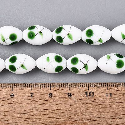 Frosted Handmade Lampwork Beads Strands LAMP-N037-03C-1