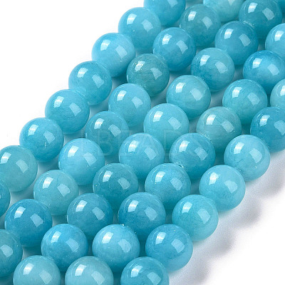 Natural Mashan Jade Round Beads Strands G-D263-8mm-XS28-1