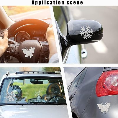 4Pcs 2 Style Snowflake & Butterfly Glitter Hotfix Rhinestone DIY-FH0003-49-1