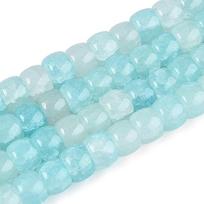 Baking Paint Crackle Glass Beads Strands DGLA-N019-02A-07-1