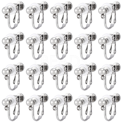 20Pcs 316 Stainless Steel Clip-on Earring Findings STAS-BBC0008-59P-1