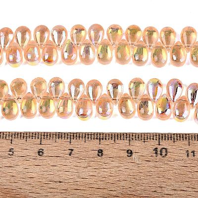 Electroplate Transparent Glass Beads Strands EGLA-N057-01A-05-1
