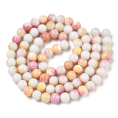 Ombre Effect Dyed Crackle Glass Round Beads Strands GLAA-T031-10mm-01Q-1