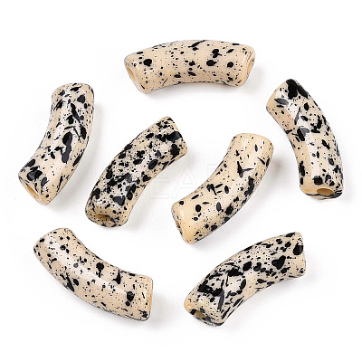 Opaque Spray Painted Acrylic Beads X-MACR-S372-001F-B08-1
