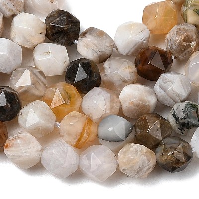 Natural Bamboo Leaf Agate Beads Strands G-Z119-A27-01-1