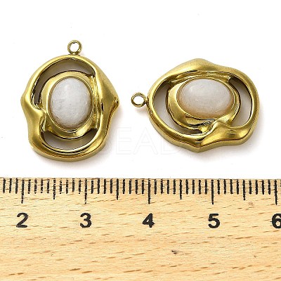 Natural White Agate Pendants STAS-H438-10G-01-1