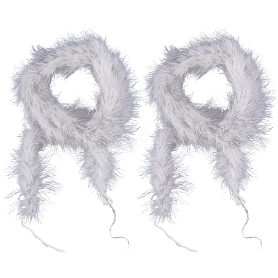 Turkey Feather Ornament Accessories AJEW-WH20018-91A-1