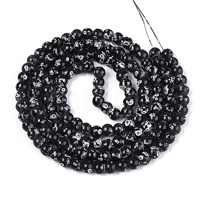 Baking Paint Glass Beads Strands DGLA-N015-6mm-10-1