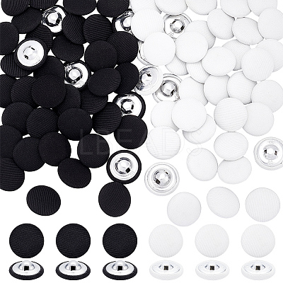 100Pcs 2 Colors 1-Hole Cloth Buttons DIY-NB0014-37-1