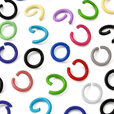 Spray Painted Iron Open Jump Rings IFIN-F149-F-1