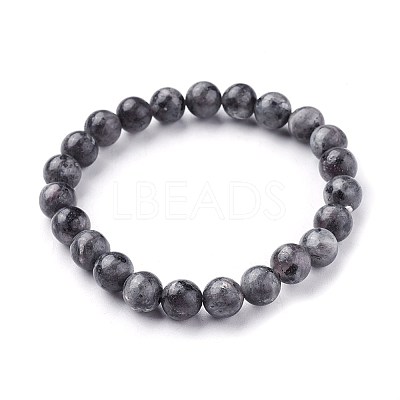Natural Larvikite Beads Stretch Bracelets BJEW-F380-01-B14-1