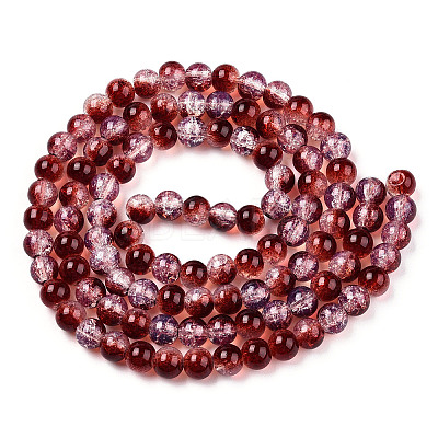 Transparent Crackle Baking Paint Glass Beads Strands DGLA-T003-01A-07-1