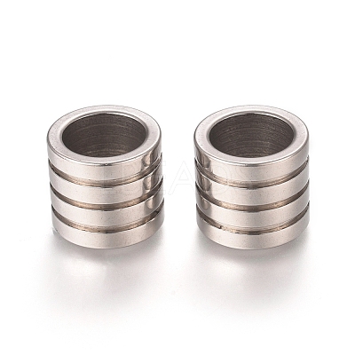 Tarnish Resistant 201 Stainless Steel Grooved Beads STAS-L238-009B-P-1