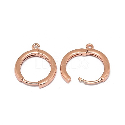 Brass Huggie Hoop Earring Findings PALLOY-F249-19RG-1