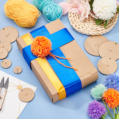 2 Sets MDF Wood Pompom Ball Trimming Cutting Guide DIY-BC0006-79-1