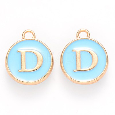 Golden Plated Alloy Enamel Charms X-ENAM-S118-04D-1