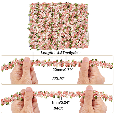 4.6~5Yards Flower Polyester Trim Ribbon OCOR-PH0001-97F-1