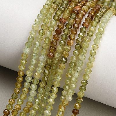 Natural Green Garnet Beads Strands GG-CBA77FB-B11-3mm-1