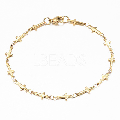 304 Stainless Steel Cross Link Chain Jewelry Sets SJEW-H103-11G-1
