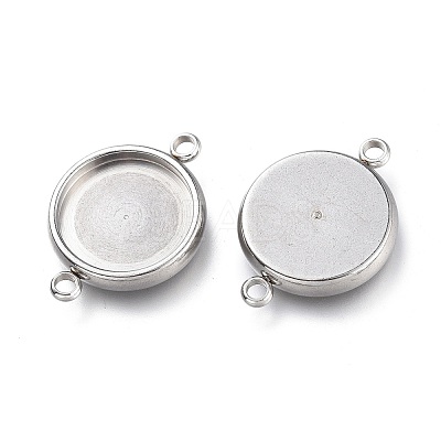 Non-Tarnish 304 Stainless Steel Cabochon Connector Settings STAS-I161-03E-P-1