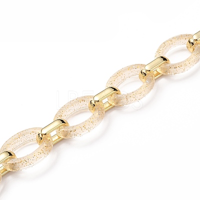 Handmade Transparent Acrylic & CCB Plastic Cable Chains AJEW-JB00827-1
