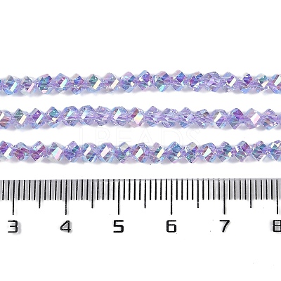 Electroplate Glass Beads Strands GLAA-Q105-04A-1
