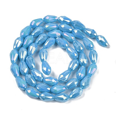 Opaque Solid Color Electroplate Glass Beads Strands LS-EGLA-N013-P4mm-B10-1