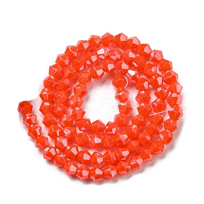 Opaque Solid Color Electroplate Glass Beads Strands GLAA-F029-P4mm-C03-1