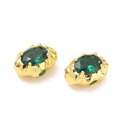 Brass Pave Cubic Zirconia Beads CU-CBA42CA-06G-01-1