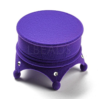 Flocking Plastic Crown Finger Ring Boxes CON-B008-01C-1