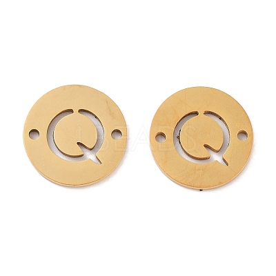 PVD Vacuum Plating 201 Stainless Steel Hollow Flat Round Links FIND-R149-03Q-G-1