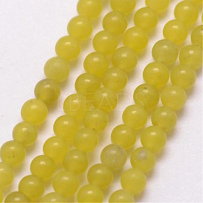 Natural Olive Jade Beads Strands G-K146-64-3mm-1