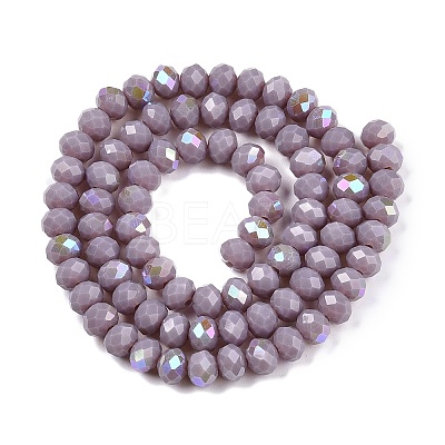 Electroplate Opaque Solid Color Glass Beads Strands LS-EGLA-A044-P6mm-L13-1