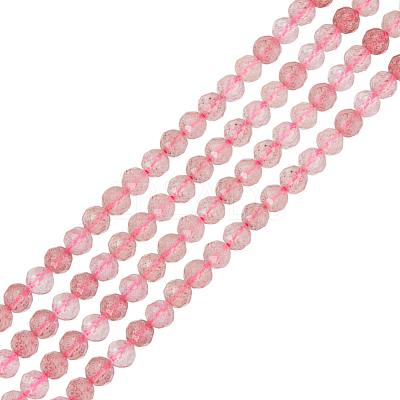 2 Strands Natural Strawberry Quartz Beads Strands G-HY0001-96-1