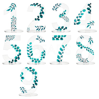 Leaf Pattern Acrylic Digital Seat Board Seat Card DIY-WH0320-39A-1