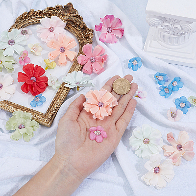150Pcs 2 Styles Cloth Flower Ornaments DIY-SP0005-85-1