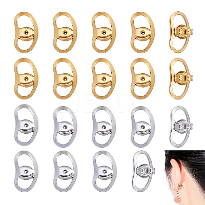 40Pcs 2 Colors Ion Plating(IP) 304 Stainless Steel Earplug Accessories STAS-UN0062-88-1