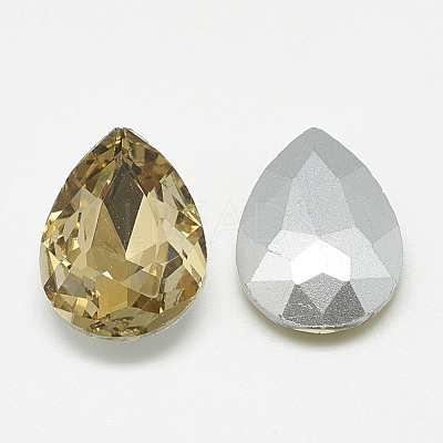 Pointed Back Glass Rhinestone Cabochons RGLA-T081-13x18mm-04-1