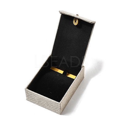Wood Covered with Linen Cloth Pendant Necklace Boxes OBOX-XCP0001-04-1