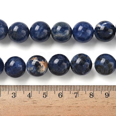 Round Natural Sodalite Beads Strands G-F222-39-14mm-1