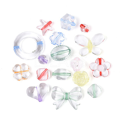 Dyed Transparent Acrylic Beads TACR-T028-70-1