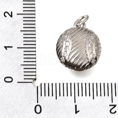 Brass Micro Pave Clear Cubic Zirconia Charms CU-CBAEEA8-27P-1