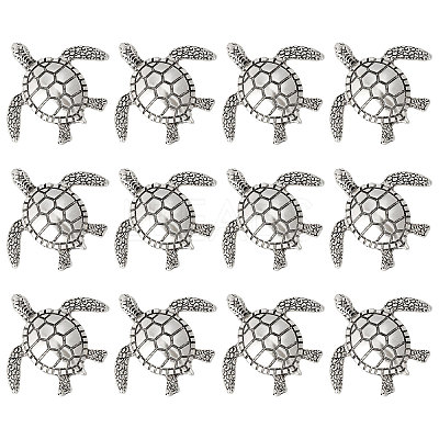 12Pcs Turtle Alloy Lapel Pinks for Backpack Clothes JEWB-CA0001-88AS-1