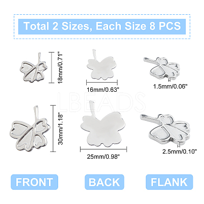 304 Stainless Steel Cabochon Settings STAS-UN0018-57P-1